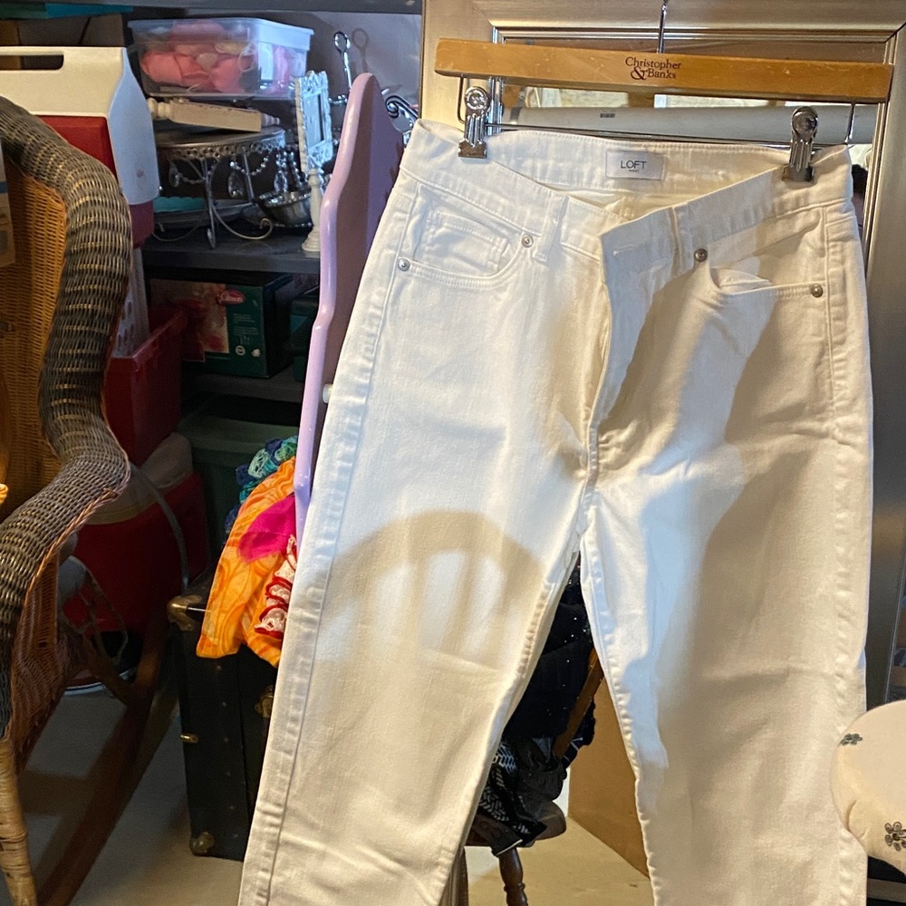 LOFT Bright White Denim Pants